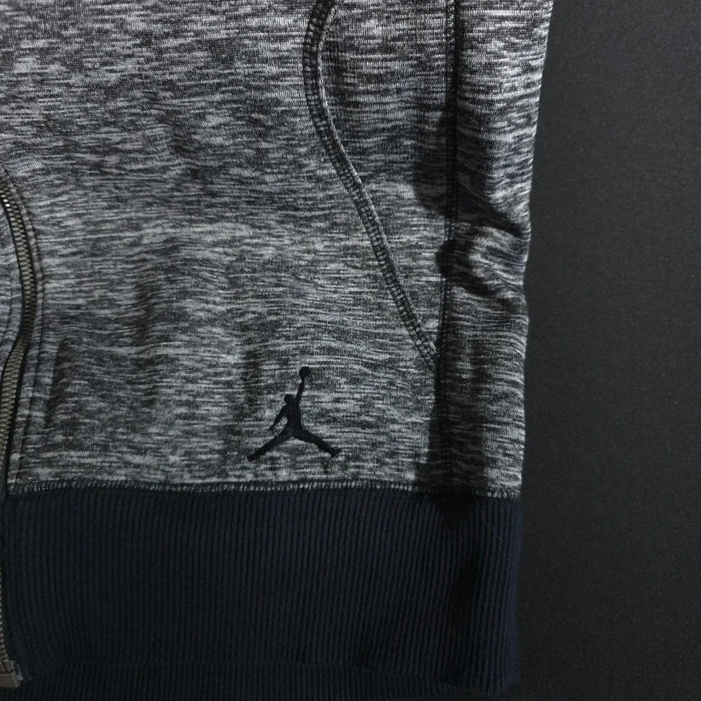 Jordan Full Zip Track Jacket Mens Small Grey Space Dye 437345 Mock Neck Raglan